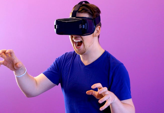 a man using interactive vr